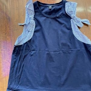 JCrew Sleeveless Cotton Shirt with Bows